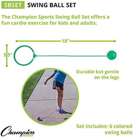 Champion Sports Skip Ball Ankle Toy for Kids, Pack of 6, Ass...