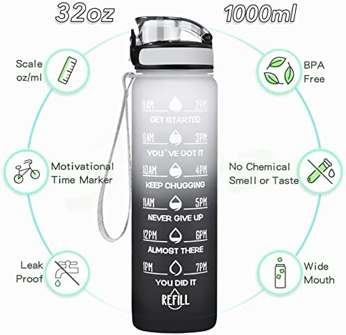 Enerbone Water Bottle, Leakproof BPA & Toxic Free, Motivatio...