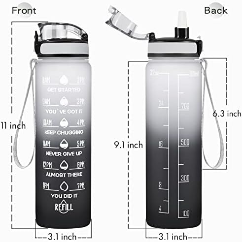 Enerbone Water Bottle, Leakproof BPA & Toxic Free, Motivatio...