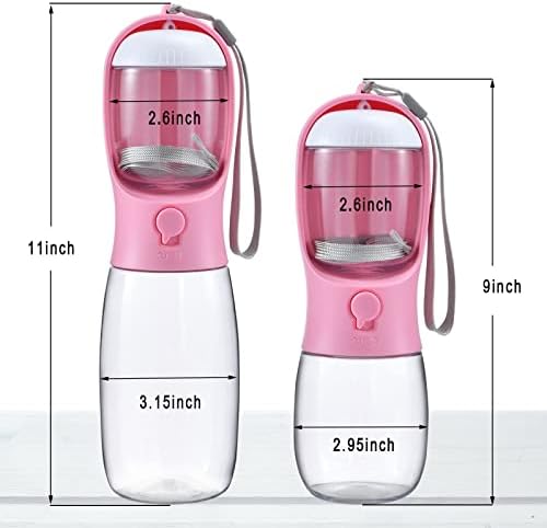 Dog Water Bottle with Food Container, Travel Puppy Water Bow...
