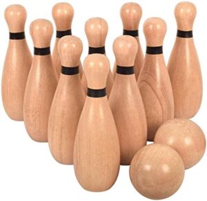 NI-ROU Outdoor Giant Lawn Bowling Games Rubber Wooden Lawn S...
