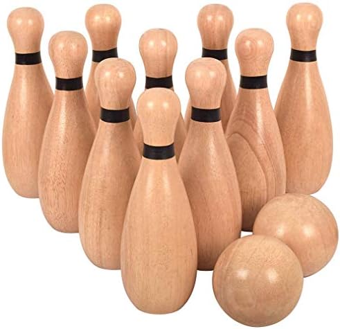 NI-ROU Outdoor Giant Lawn Bowling Games Rubber Wooden Lawn S...