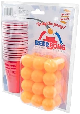 Fairly Odd Novelties Beer Pong Set - 22 Durable Cups in Red ...