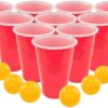 Fairly Odd Novelties Beer Pong Set - 22 Durable Cups in Red ...