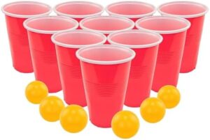 Fairly Odd Novelties Beer Pong Set - 22 Durable Cups in Red ...