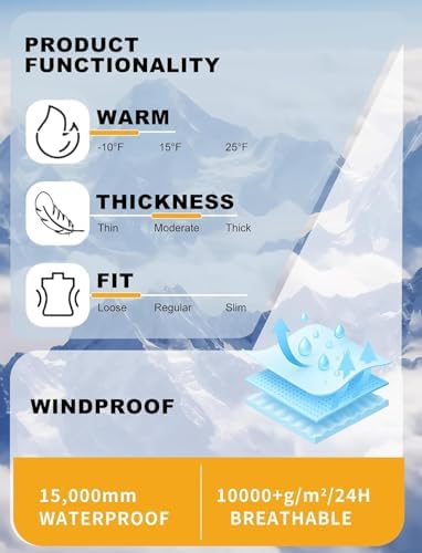 GSOU SNOW Mens Womens Ski Jacket Baggy Snowboard Coat Waterp...