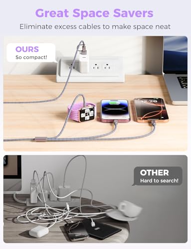 Travel Essentials for Apple Watch Charger,3 in 2 USB C Cable...