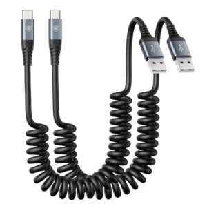 USB Type C Charger Cable Fast Charging, [2-Pack, 3ft] Coiled...