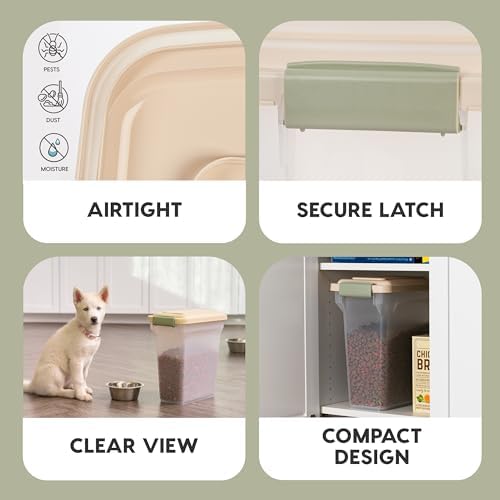 IRIS USA WeatherPro Airtight Dog Food Storage Container, Up ...