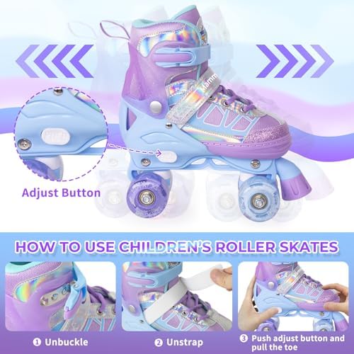 MammyGol Roller Skates for Kids Boys Girls, Adjustable Quad ...