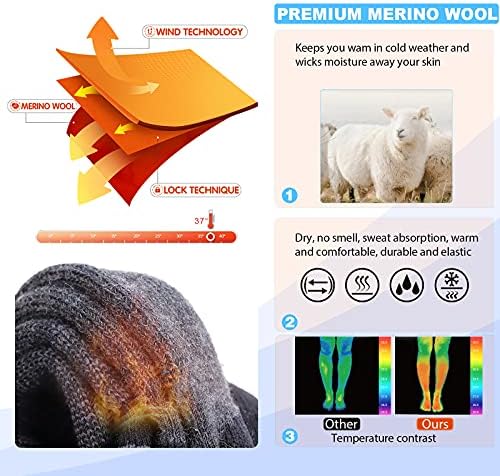 Hylaea Merino Wool Ski Socks, Cold Weather Socks for Snowboa...