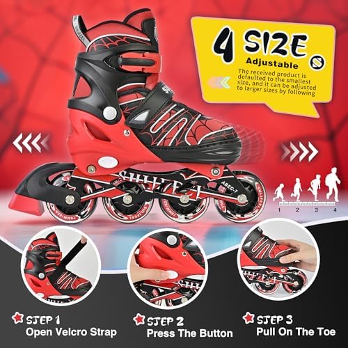 SULIFEEL Rainbow Unicorn Inline Skates for Girls Boys 4 Size...