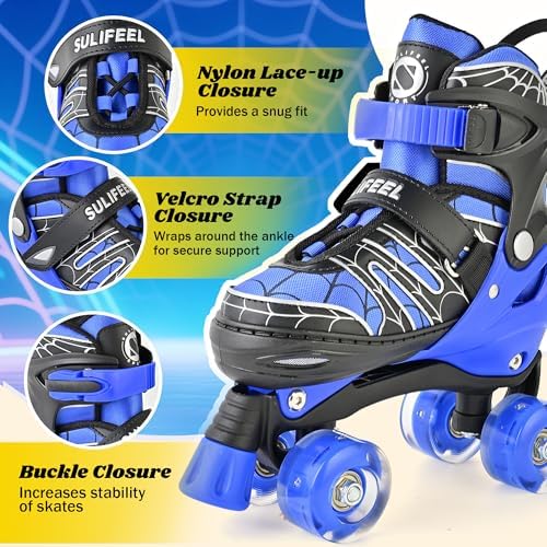 SULIFEEL Adjustable Kids Roller Skates for Boys Ages 3-5 5-8...