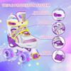 Nattork Girls Roller Skates for Kids, 4 Size Adjustable Rain...