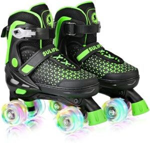 SULIFEEL Roller Skates for Girls Boys Kids,4 Sizes Adjustabl...