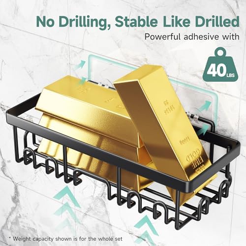 Veken Shower Caddy 6-Pack,Advanced Rustproof Design, No Dril...