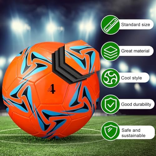 18 Pcs Soccer Balls Football with 4 Pumps Sports Soccer Ball...