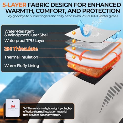 rivmount Winter Gloves 3M Warm Cold Weather Ski Snow for Men...