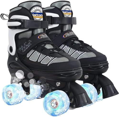 Nattork Roller Skates for Kids Boys Girls, 4 Size Adjustable...