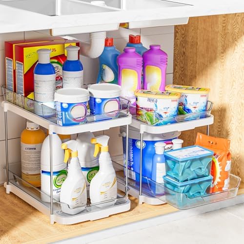Delamu 2-Tier Multi-Purpose Bathroom Under Sink Organizers a...