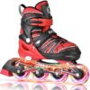 SULIFEEL Rainbow Unicorn Inline Skates for Girls Boys 4 Size...