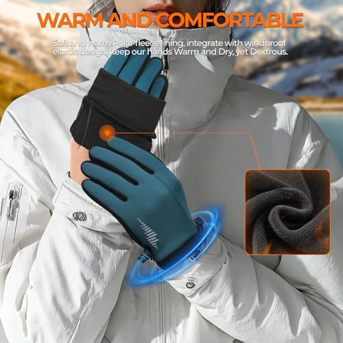 rivmount Winter Gloves Women Men for Cold Weather, Running D...