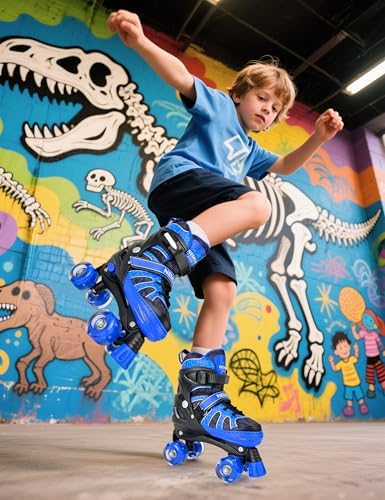 NEMONE Mermaid 4 Size Adjustable Light up Roller Skates for ...