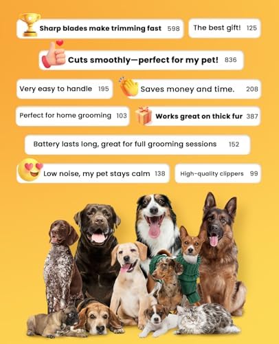 oneisall Dog Grooming Kit for Heavy Thick Hair&Coats/Low Noi...