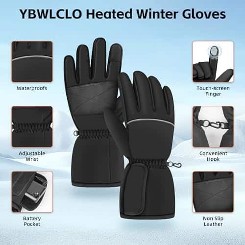 Heated Gloves,Heated Gloves for Men Women,Touchscreen Waterp...