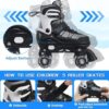 Nattork Roller Skates for Kids Boys Girls, 4 Size Adjustable...