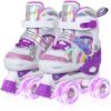 Nattork Girls Roller Skates for Kids, 4 Size Adjustable Rain...