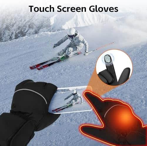 Heated Gloves,Heated Gloves for Men Women,Touchscreen Waterp...