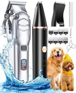 oneisall Dog Grooming Kit for Heavy Thick Hair&Coats/Low Noi...