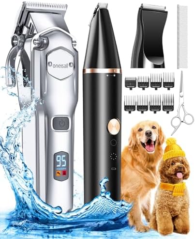oneisall Dog Grooming Kit for Heavy Thick Hair&Coats/Low Noi...