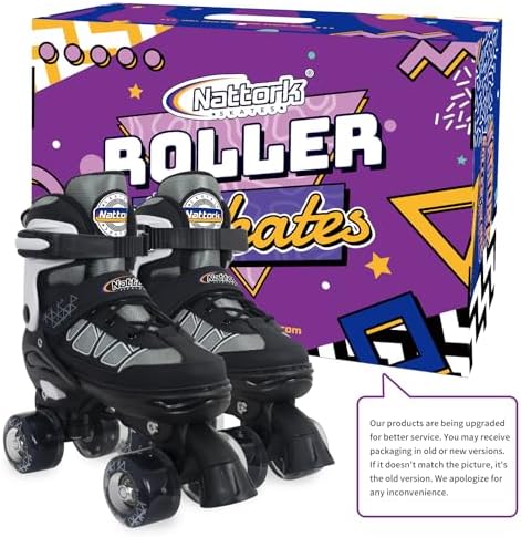 Nattork Roller Skates for Kids Boys Girls, 4 Size Adjustable...