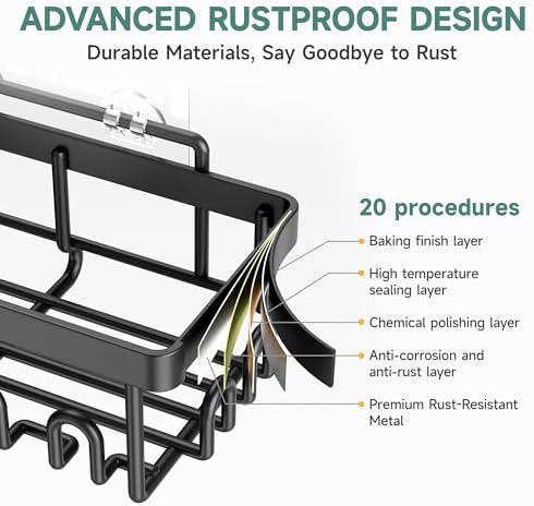 Veken Shower Caddy 6-Pack,Advanced Rustproof Design, No Dril...