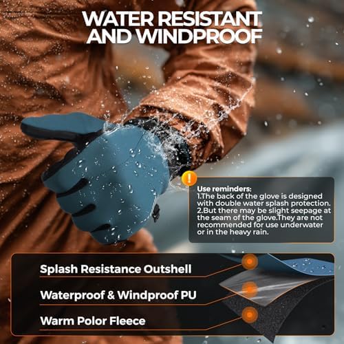rivmount Winter Gloves Women Men for Cold Weather, Running D...