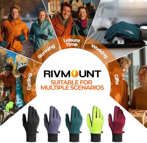 rivmount Winter Gloves Women Men for Cold Weather, Running D...