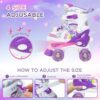 Nattork Girls Roller Skates for Kids, 4 Size Adjustable Rain...