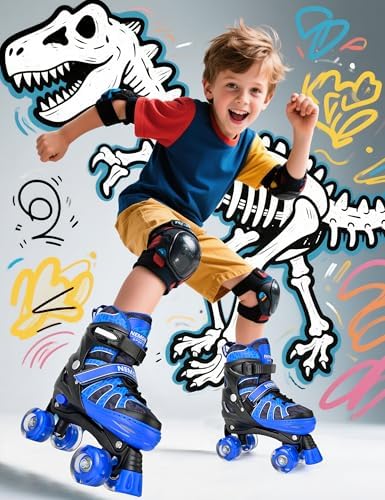 NEMONE Mermaid 4 Size Adjustable Light up Roller Skates for ...