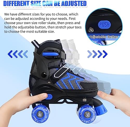 Nattork Kids Roller Skates for Boys & Girls, 4 Size Adjustab...