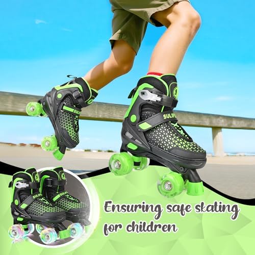 SULIFEEL Roller Skates for Girls Boys Kids,4 Sizes Adjustabl...