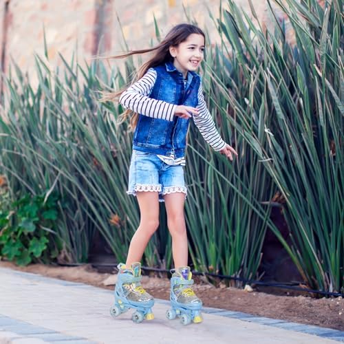 Nattork Kids Roller Skates for Girls Kids, 4 Sizes Adjustabl...