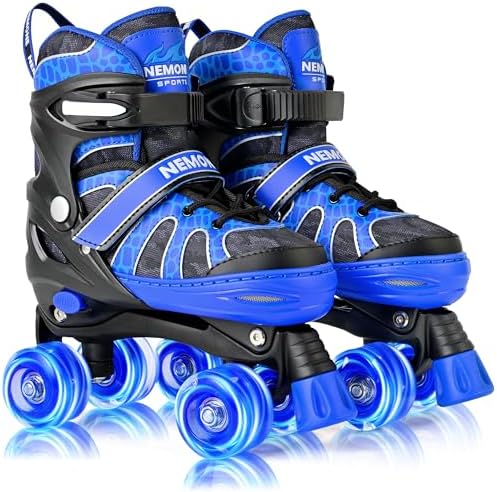 NEMONE Mermaid 4 Size Adjustable Light up Roller Skates for ...