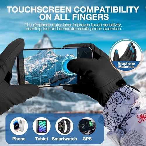 SIMARI Winter Waterproof Warm Gloves Women Men with Touchscr...