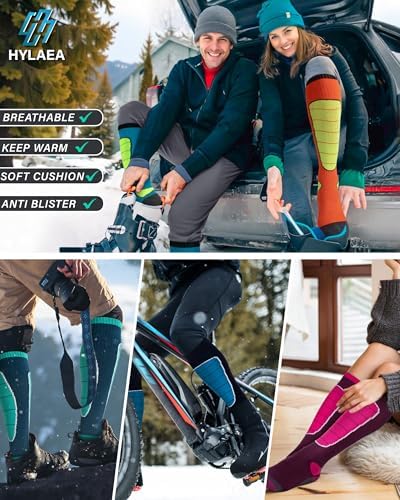Hylaea Merino Wool Ski Socks, Cold Weather Socks for Snowboa...