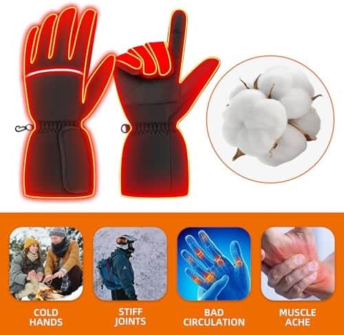 Heated Gloves,Heated Gloves for Men Women,Touchscreen Waterp...