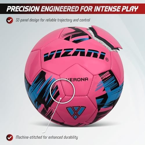 Vizari Soccer Ball for Youth, Adult, Kids | Sizes 3,4,5 | Du...