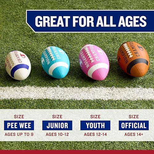 61GbFXhJ5L._AC_.jpg Champion Blitz Football, All-Weather Football, Enhanced Grip...