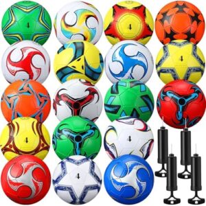 18 Pcs Soccer Balls Football with 4 Pumps Sports Soccer Ball...